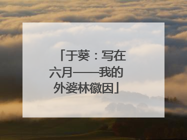 于葵：写在六月——我的外婆林徽因
