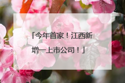 今年首家！江西新增一上市公司！
