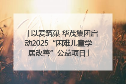 以爱筑巢 华茂集团启动2025“困难儿童学居改善”公益项目