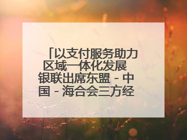 以支付服务助力区域一体化发展 银联出席东盟－中国－海合会三方经济论坛