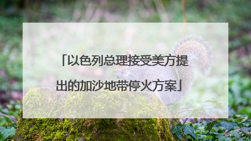 以色列总理接受美方提出的加沙地带停火方案