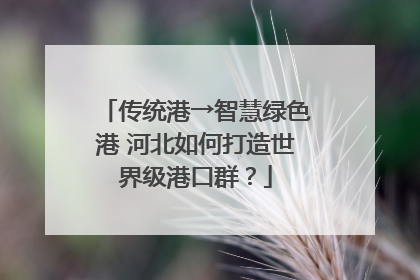 传统港→智慧绿色港 河北如何打造世界级港口群？