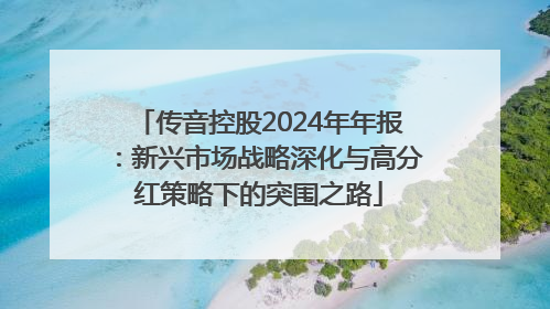 传音控股2024年年报：新兴市场战略深化与高分红策略下的突围之路