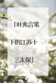 叶兆言笔下的江苏十三太保