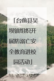 台前县吴坝镇组织开展防溺亡安全教育进校园活动