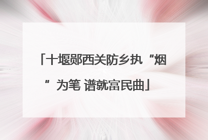 十堰郧西关防乡执“烟”为笔 谱就富民曲