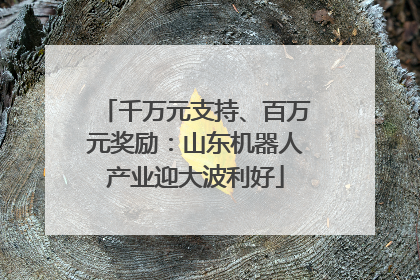 千万元支持、百万元奖励：山东机器人产业迎大波利好