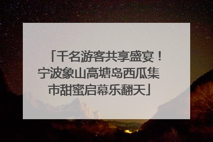 千名游客共享盛宴！宁波象山高塘岛西瓜集市甜蜜启幕乐翻天