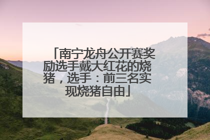 南宁龙舟公开赛奖励选手戴大红花的烧猪，选手：前三名实现烧猪自由