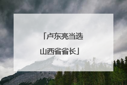 卢东亮当选山西省省长