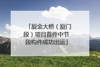 厦金大桥（厦门段）项目首件中节段构件成功出运