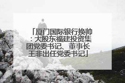 厦门国际银行换帅：大股东福建投资集团党委书记、董事长王非出任党委书记