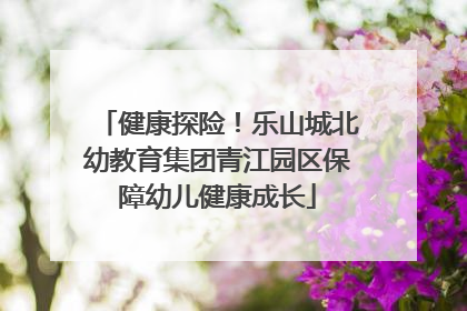 健康探险！乐山城北幼教育集团青江园区保障幼儿健康成长