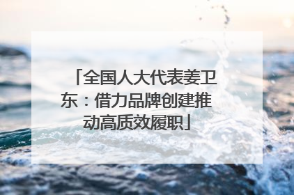全国人大代表姜卫东：借力品牌创建推动高质效履职