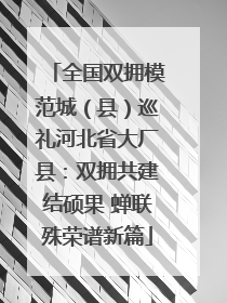 全国双拥模范城（县）巡礼河北省大厂县：双拥共建结硕果 蝉联殊荣谱新篇