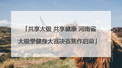 共享太极 共享健康 河南省太极拳健身大赛决赛焦作启幕