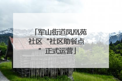 军山街道凤凰苑社区“社区助餐点”正式运营