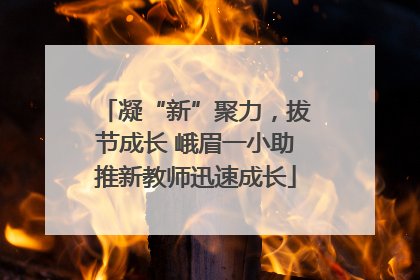 凝“新”聚力，拔节成长 峨眉一小助推新教师迅速成长