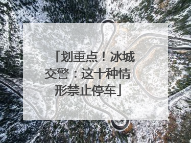 划重点！冰城交警：这十种情形禁止停车