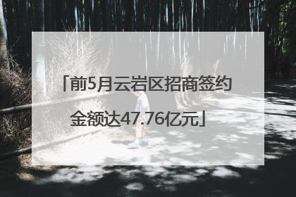 前5月云岩区招商签约金额达47.76亿元
