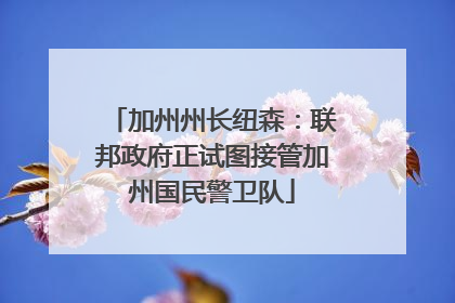 加州州长纽森：联邦政府正试图接管加州国民警卫队