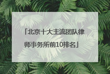 北京十大主流团队律师事务所前10排名