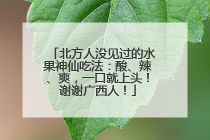 北方人没见过的水果神仙吃法：酸、辣、爽，一口就上头！谢谢广西人！