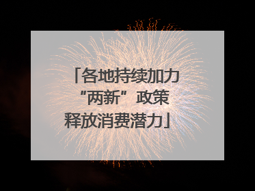 各地持续加力“两新”政策 释放消费潜力