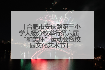 合肥市安庆路第三小学大杨分校举行第六届“和美杯”运动会暨校园文化艺术节