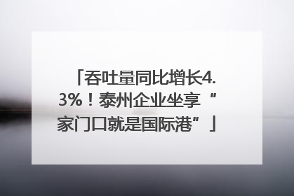 吞吐量同比增长4.3%！泰州企业坐享“家门口就是国际港”