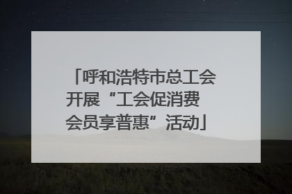呼和浩特市总工会开展“工会促消费 会员享普惠”活动