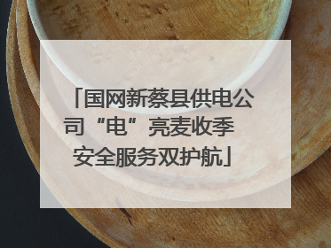 国网新蔡县供电公司“电”亮麦收季 安全服务双护航