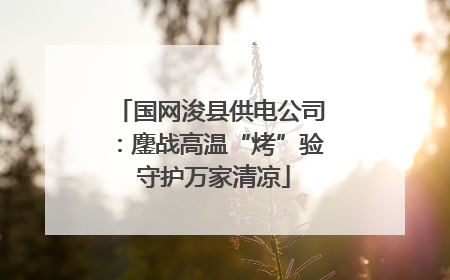 国网浚县供电公司：鏖战高温“烤”验 守护万家清凉