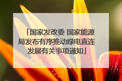 国家发改委 国家能源局发布有序推动绿电直连发展有关事项通知