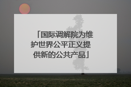 国际调解院为维护世界公平正义提供新的公共产品