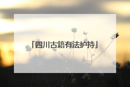 四川古籍有法护持