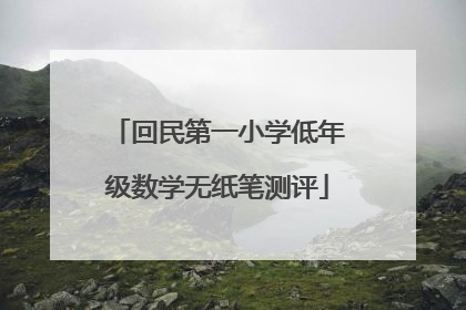 回民第一小学低年级数学无纸笔测评