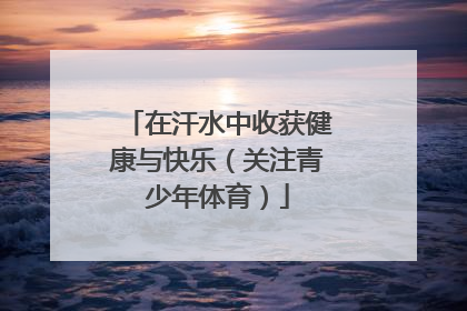在汗水中收获健康与快乐（关注青少年体育）