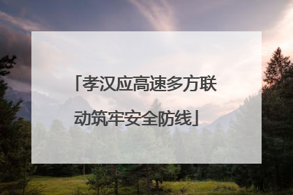 孝汉应高速多方联动筑牢安全防线