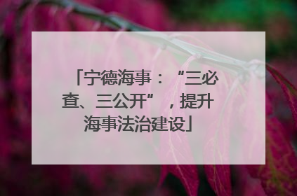 宁德海事：“三必查、三公开”，提升海事法治建设