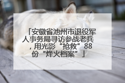 安徽省池州市退役军人事务局寻访参战老兵，用光影“抢救”88份“烽火档案”