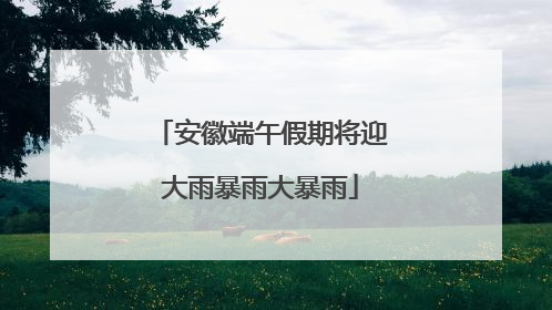 安徽端午假期将迎大雨暴雨大暴雨