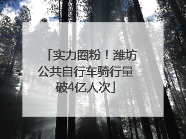 实力圈粉！潍坊公共自行车骑行量破4亿人次