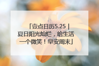 壹点日历5.25｜夏日阳光灿烂，给生活一个微笑！早安周末