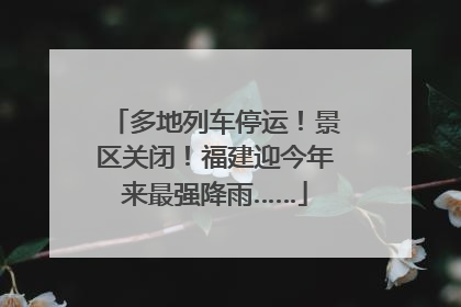 多地列车停运！景区关闭！福建迎今年来最强降雨……