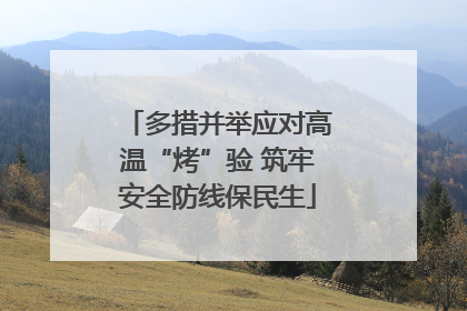 多措并举应对高温“烤”验 筑牢安全防线保民生