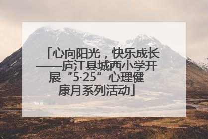 心向阳光，快乐成长——庐江县城西小学开展“5·25”心理健康月系列活动