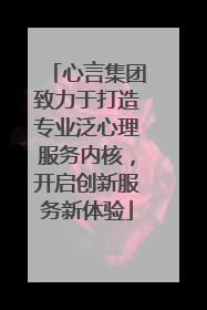 心言集团致力于打造专业泛心理服务内核，开启创新服务新体验