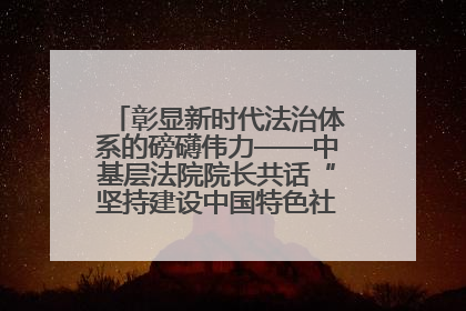 彰显新时代法治体系的磅礴伟力——中基层法院院长共话“坚持建设中国特色社会主义法治体系”
