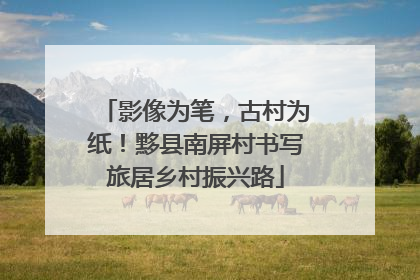 影像为笔，古村为纸！黟县南屏村书写旅居乡村振兴路